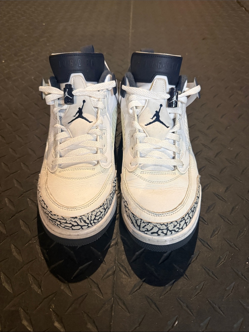 Jordan Retro 3 White Navy with Elephant Print